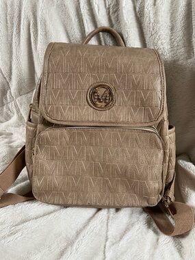 Milan Beige/Tan Monogram Mini Backpack